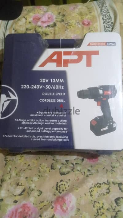 شنيور ومفك APT كراون 20V بطاريتين - زيرو متبرشم