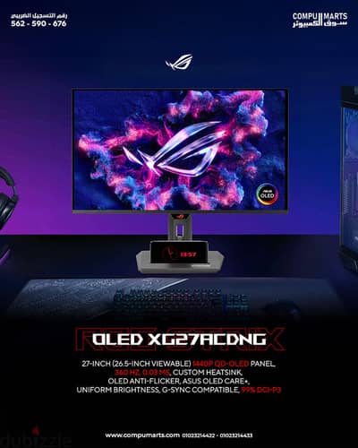 Asus ROG Strix OLED XG27ACDNG 27" QHD Flat QD-OLED 360Hz 0.03ms