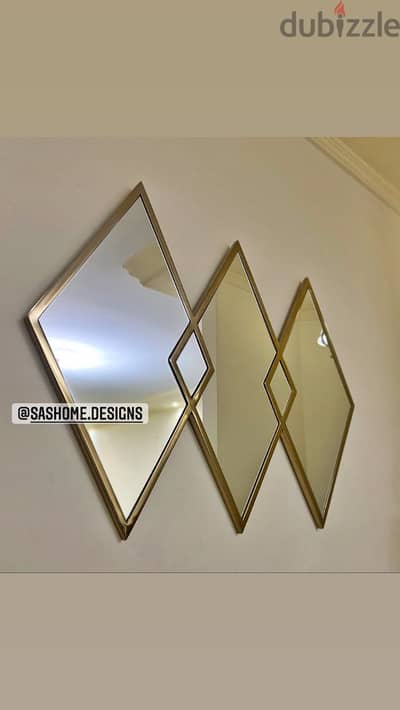 Modern Gold Stainless Steel Frame Wall Mirror