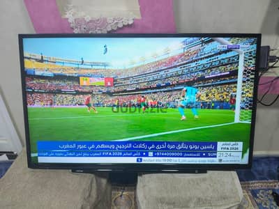شاشه توشيبا 43 بوصه led بحالة ممتازة صورة نقية والوان ممتازة