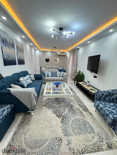 Furnished apartment for rent in Madinaty, area 107, in B2, two bedrooms and a bathroom. A six-month or one-year contract is required. Monthly rent is 26 thousand.