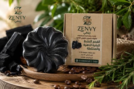 صابون جلسرين ب الفحم النشط من  زينفي ل البشره الدهينه و المختلطه
