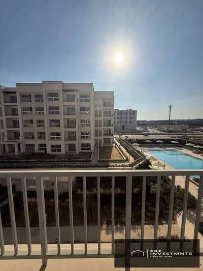Ultra-super-lux apartment for rent with an open view overlooking the pool - below market price in Blue Views Mivida, Fifth Settlement - ready for imme