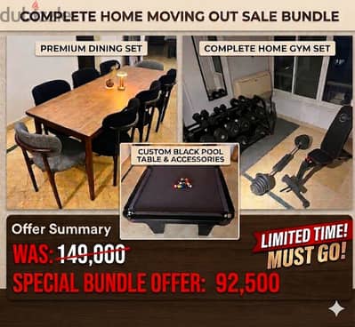 Moving Out Sale! Complete Home Furniture & Gym Bundle – Like New!