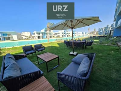 110m² chalet with 188m² garden 1st lagoon row finished with ACs installments North Coast near Dose Seashell Playa Marassi  Telal.