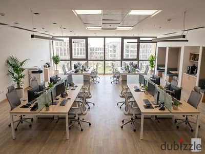 مقر إداري متميز 114م تشطيب كامل للإيجار وسط اكبر الشركات في Mivida Business Park التجمع الخامس