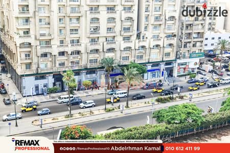 Open view overlooking Fawzy Moaz Street Furnished apartment for rent, 150 sq m, Smouha