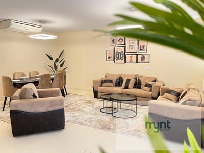 For rent - fully Furnished Apartment with garden view  For Rent in 90 avenue compound - 5th Settlement