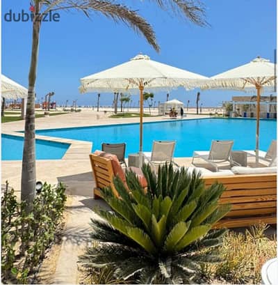 Last Beach Chalet delivery soon Full sea view fully finished ultra-super-lux in Ras El Hekma North Coast at Sea Shore Hyde Park