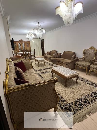 For rent furnished in Al-Ahram Gardens, ground floor apartment with garden