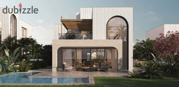 فيلا صف أول على البحر ببرايفت بول ودبل فيو متشطبة بالكامل Ultra Super Lux للبيع في The Med رأس الحكمة