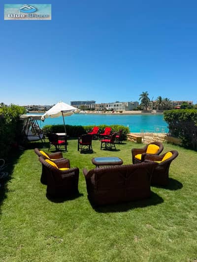 Chalet for rent in the North Coast in Marina 6, first row by the lake, area 450m