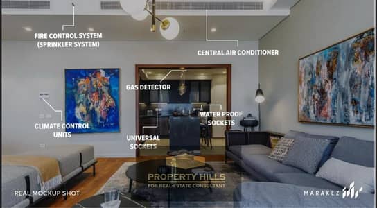 Furnished apartment with air conditioning ready for inspection and immediate delivery in the finest communities of Sheikh Zayed _AEON TOWERS _and next to Mall of Arabia