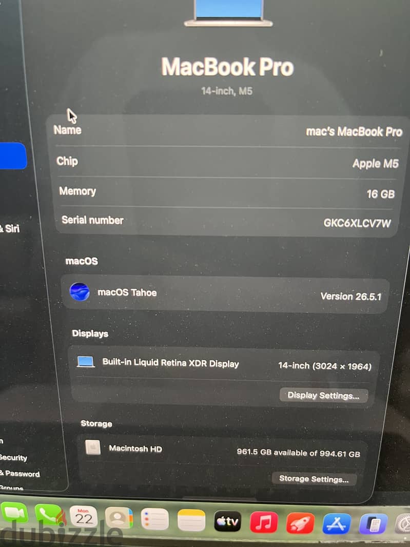 MacBook Pro m5 14” 16/1tb 3