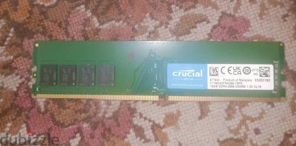 كروشال ١٦ جيجا Crucial 16GB DDR4 2666hz