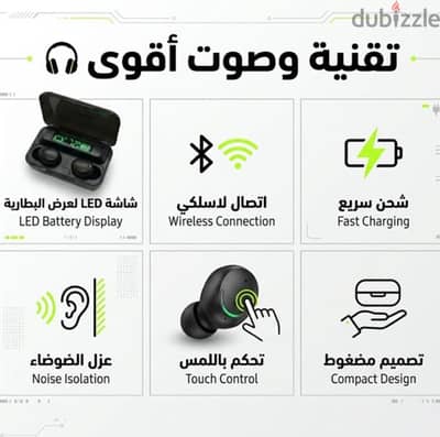 سماعة إيربودز سامسونج الذكية زيرو بالعلبة - شاشة LED وعزل ضوضاء 