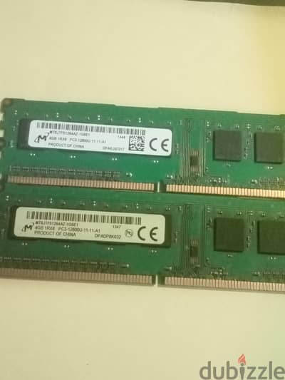 رامات ميكرون اصليه بحاله ممتازة DDR 3 والسرعه 1600mhz