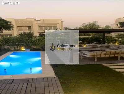 Fully furnished twin house for rent with hotel-style finishes and a private pool, located in the Cairo Festival City compound.
