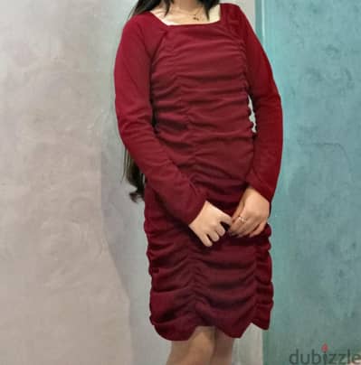 burgundy dress