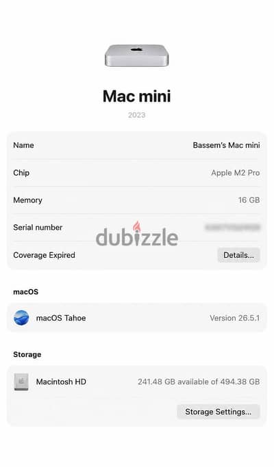 Mac Mini M2 Pro 16GB 512GB