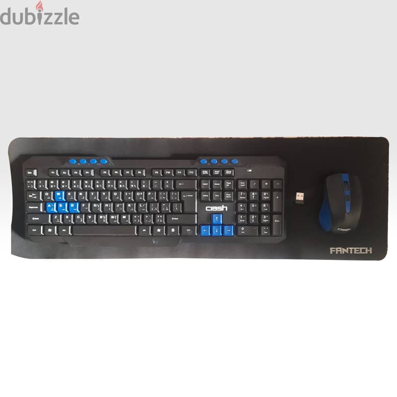 keyborad & mouse crash brand wireless  & fantech mouse pad 2