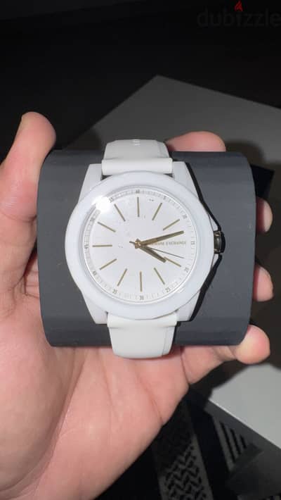 Armani Exchange White Rubber Analog Watch (AX7126) – New