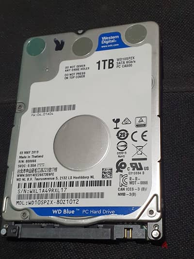 WD Blue 1TB 2.5" SATA Laptop Hard Drive – Removed from a New Laptop