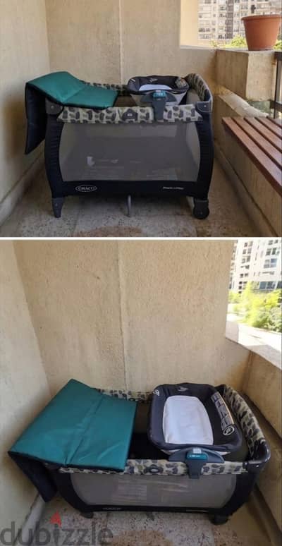 سرير اطفال وكرسي هزاز
