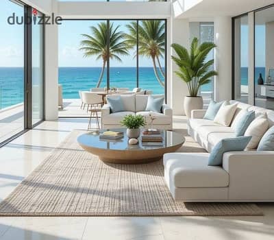 Fully finished chalet with a sea view overlooking a lagoon and the sea in Ras El Hekma, Seashore Hyde Park, Hyde Park North Coast