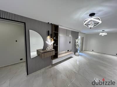 For sale in Madinaty, an apartment of 138 meters in B3 with super lux finishing, first housing, garden view, and next to the club and services