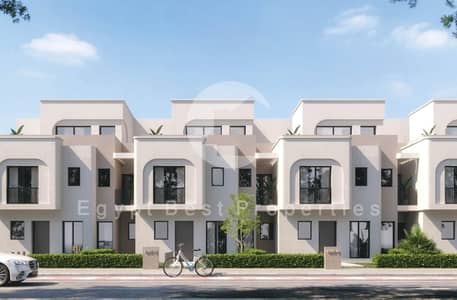 A fully finished S-villa for sale in the Talala compound in New Heliopolis, with installments over 15 years.