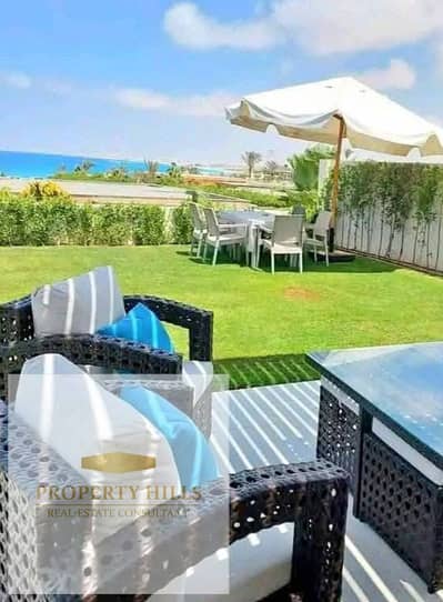 The lowest price for the last villa for sale, fully finished with a direct sea view and Crystal Lagoon in Marsa Bagoush - Sidi Hanesh - North Coast