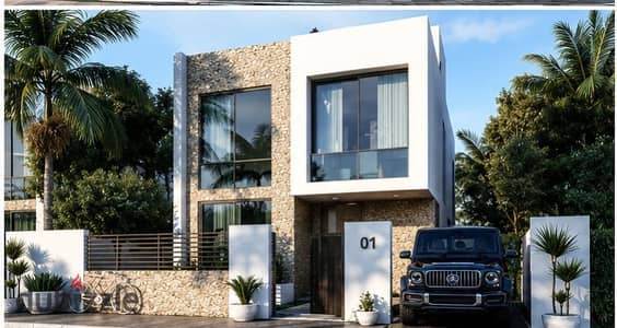 With 688 thousand, you will own a twin house with a garden for sale at the price of an apartment in Sheikh Zayed, in front of Beverly Hills