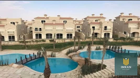 Townhouse for sale in the "El Patio Town" complex, available with an 8-year installment plan; located in the heart of the Fifth Settlement and just mi