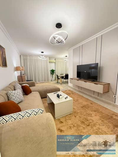 Furnished apartment for rent in Al Rehab, ground floor with garden