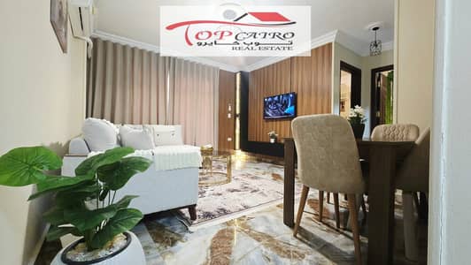 Distinct furnished apartment for rent in Madinaty in B7 with a very distinguished location, furnished with modern and contemporary furniture, Super Lux finishing and very distinctive.