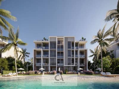 Chalet for sale 3 bedrooms first row on the lagoon in Ras El Hekma, in Azha Compound. Fully finished with air conditioning and kitchen. | Cash price