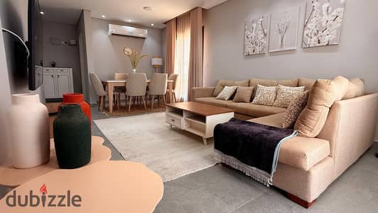 First time occupancy Fully furnished 3-bedroom, 3-bathroom apartment for rent in Village West Sheikh Zayed near Hyper One Cairo University Smart Villa