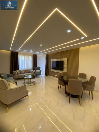 Apartment for rent, 110 square meters, brand new, high-end finishes, modern furnishings, open view, in Al Rehab, First Settlement, New Cairo