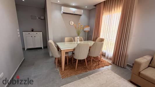 An excellent furnished apartment for rent in the Village West compound, Sheikh Zayed.