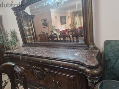 سفره زان طبيعي للبيع . ٨ كراسي وبوفيه ونيش . 01120027764