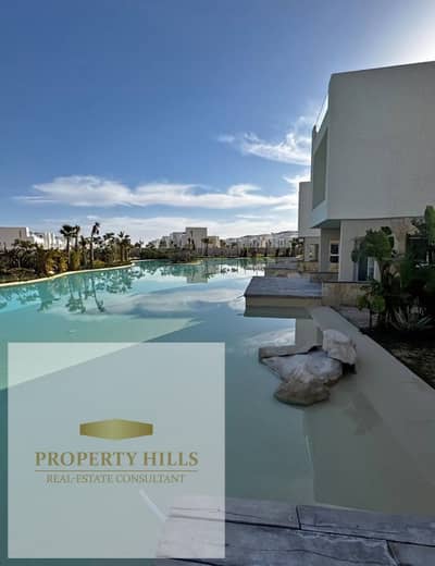 Chalet at the lowest price in Garden Direct by the Lagoon, fully finished in the resort - Ras El Hikma - North Coast