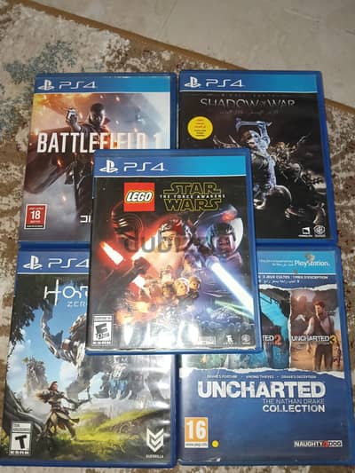 خمس سيديهات العاب ps4 مستوردين من دولة الكويت