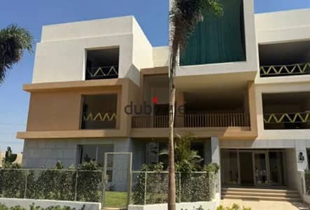 “For sale: fully finished ground-floor apartment with a private garden, scheduled for delivery in 6 months, in New Zayed. ”
