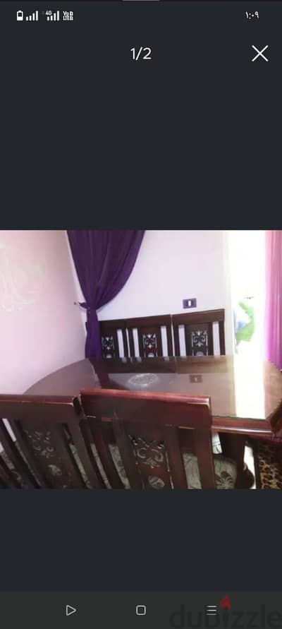 سفرة و٦ كراسي للبيع بحالة جيدة جدا البيع لضيق المكان