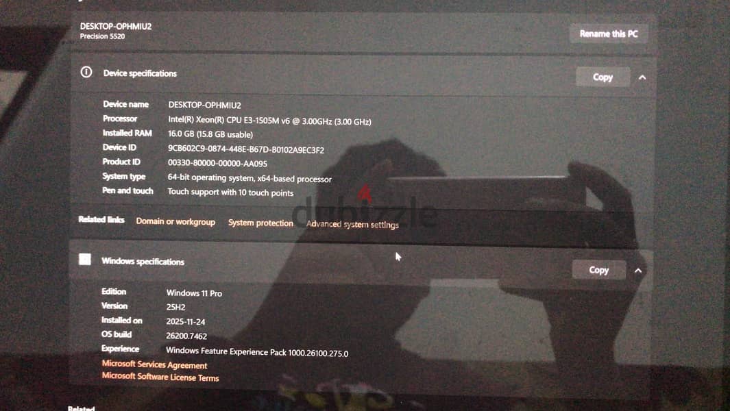Dell precision  5520 5