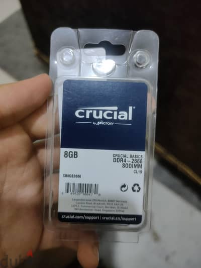 8GB LAPTOP RAM CRUCIAL 2666MHZ