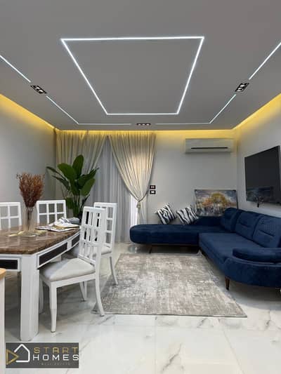 Furnished apartment for rent in Al Rehab City Phase 5 Second floor Elevator available in the building Prime location close to all services Near gates