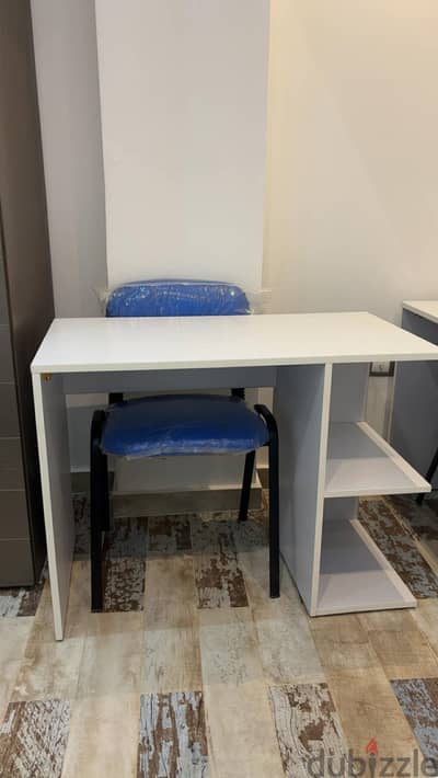 Desk with chair - vaccum cleaner - fan