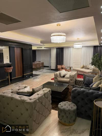 Furnished 4-bedroom standalone villa for rent in Madinaty (Model W), featuring a private swimming pool and imported Italian marble.